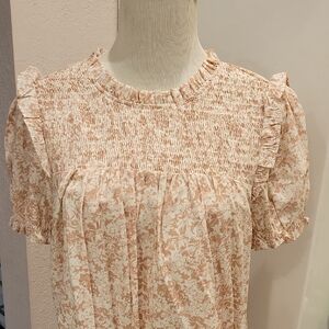 Blu Pepper Floral Ruffle Sleeve Top